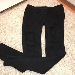 Distressed black jeans